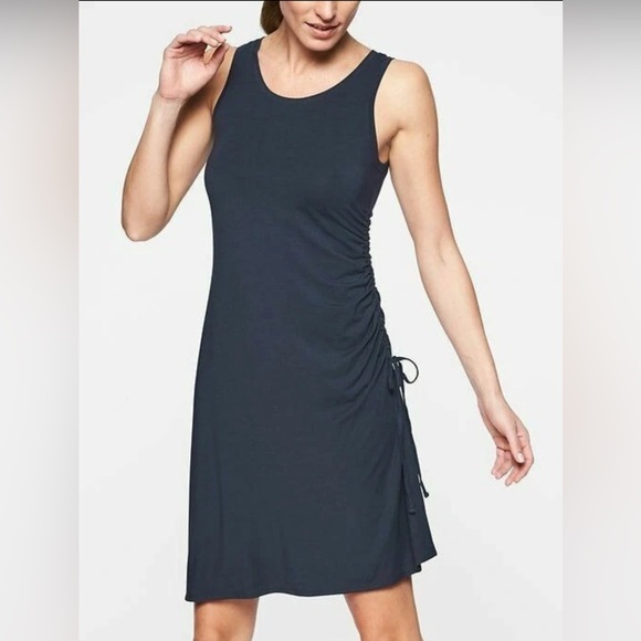 Athleta Dresses & Skirts - Athleta Blue Side gather T shirt‎ Dress sz Medium